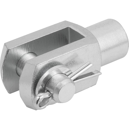 Kipp Clevis Joint DIN71752 Thread Right-Hand Thread M12, G=24, D1=12, B=12, Steel Electro Zinc-Plated K0733.1224